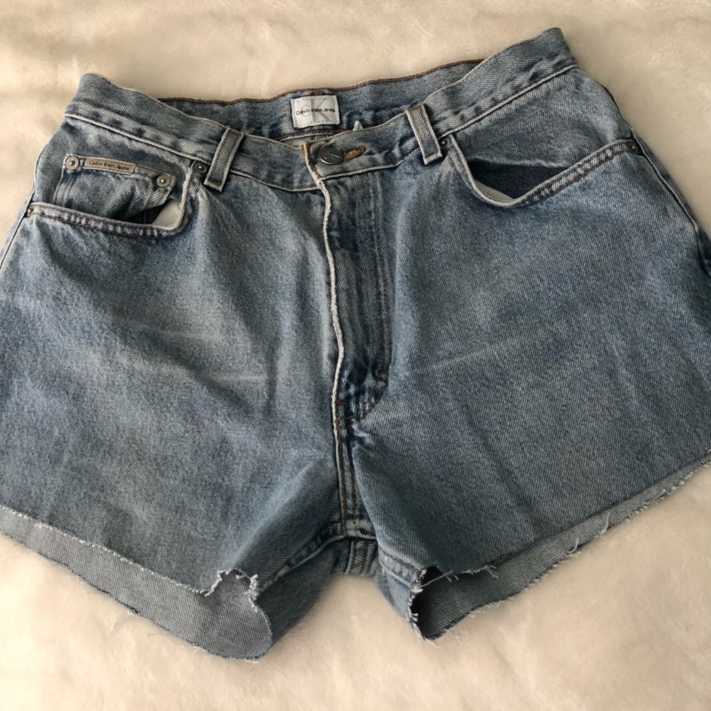 CALVIN KLIEN denim cutoff shorts